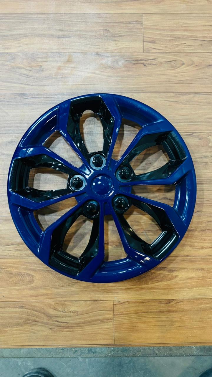 Car zone Wheel Cover for all cars | Stylish 13 Inch Rim Blue Wheel Cover Cap | Wheel Cover for Car, Press Fitting Set of 4